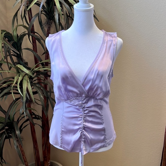 Maxime Lavender Satin Tank Top - Picture 1 of 5